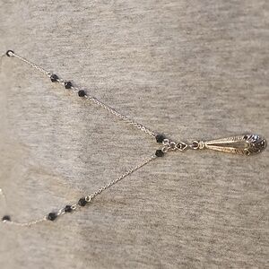 Silver And Black Necklace